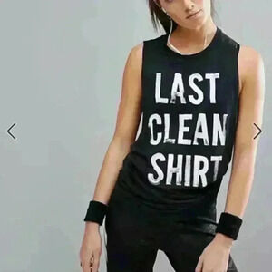 Reebok Shirt “Last Clean Shirt” muscle tank size L workout top Muscle Tank black